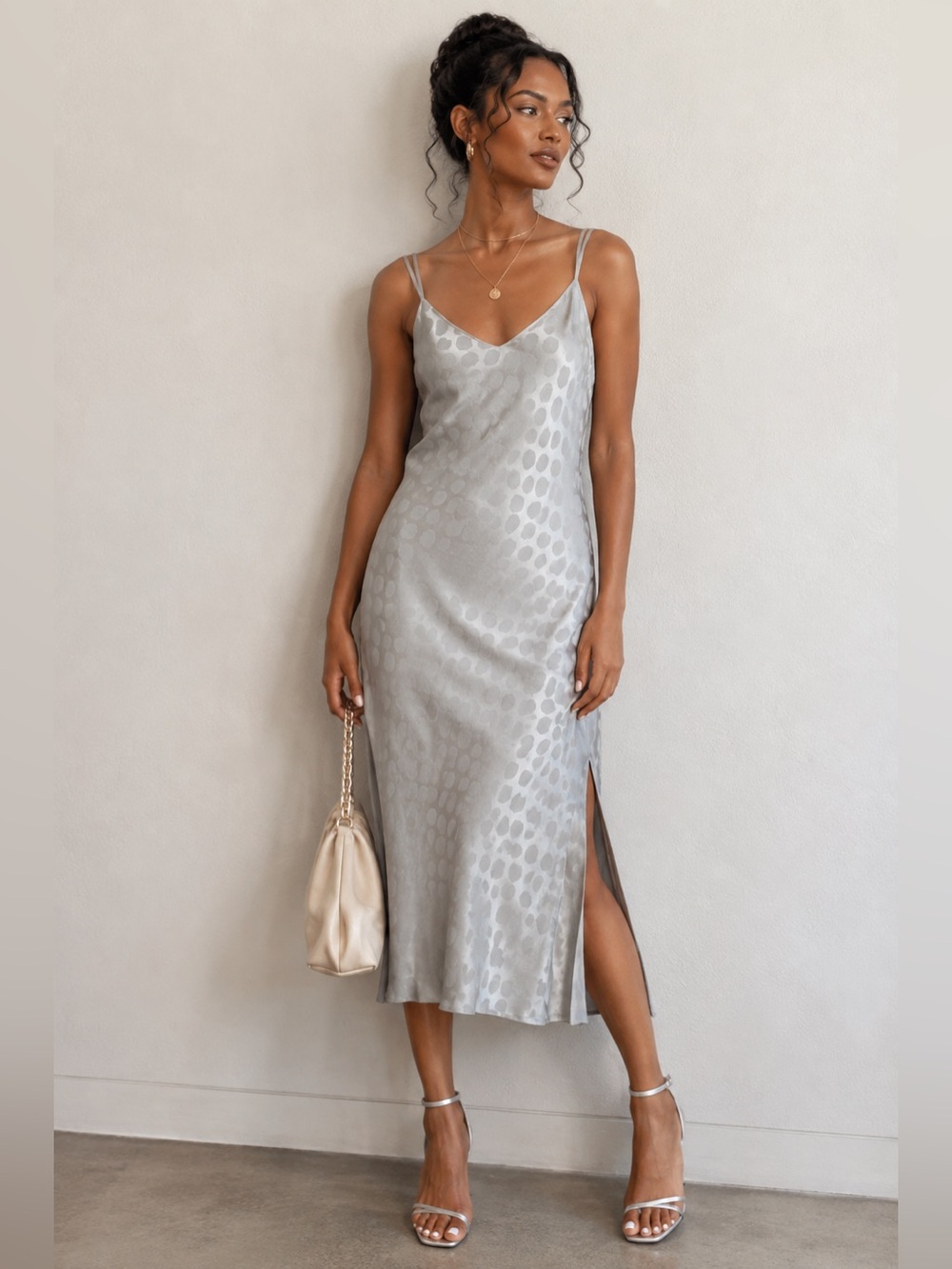 Theory Brushed Jacquard Dot Midi Dress - Sz 12